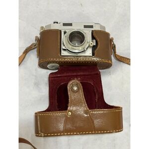 Ansco Karomat Rangefinder Camera w/ Synchro Compur Shutter & Leather Case AS IS